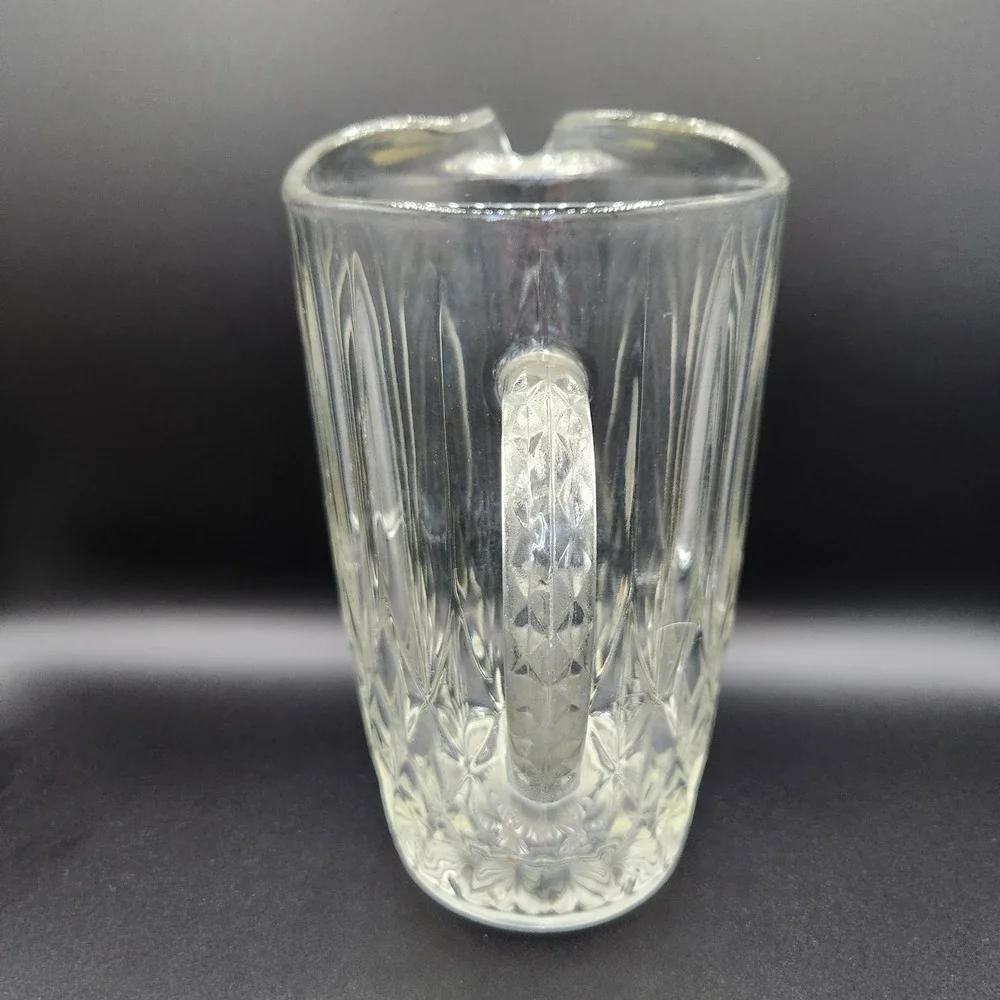 Beautiful Vintage Heavy Glass Pitcher
